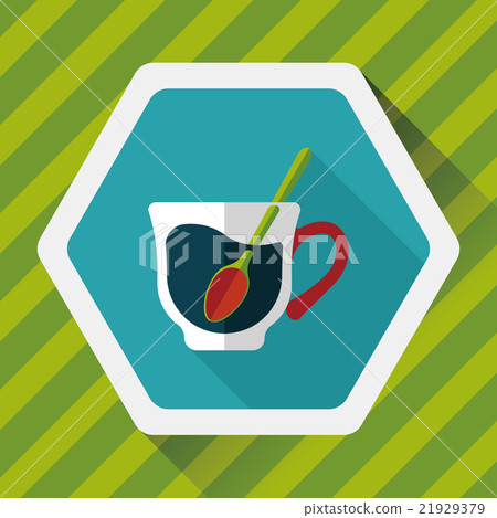 black coffee flat icon with long shadow,eps10 21929379