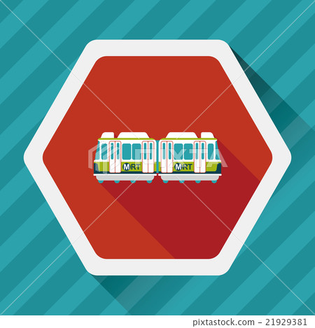 Transportation subway flat icon with long shadow,eps10 21929381