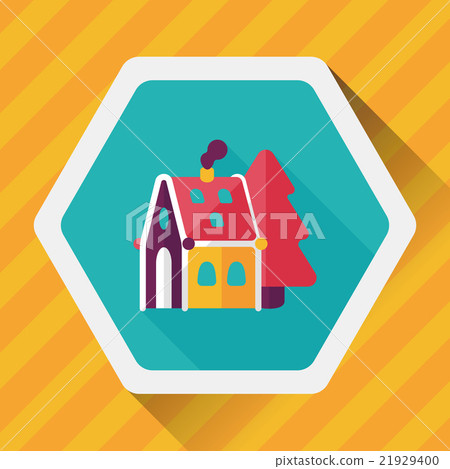 Christmas house flat icon with long shadow,eps10 Christmas house flat icon with long shadow,eps10 21929400