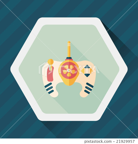 Game controller flat icon with long shadow - Stock Illustration ...