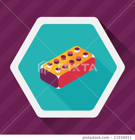 bricks toy flat icon with long shadow,eps10 21930051