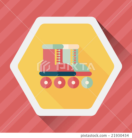 Roller skates flat icon with long shadow Roller skates flat icon with long shadow 21930434