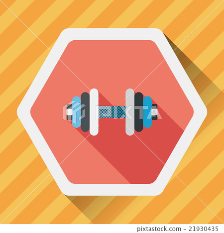 dumbbell flat icon with long shadow,eps10 21930435