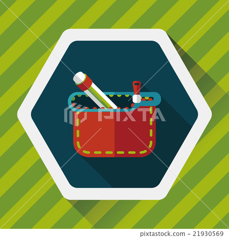 pencil box flat icon with long shadow,eps10 pencil box flat icon with long shadow,eps10 21930569