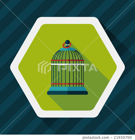 Pet bird cage flat icon with long shadow, eps10 21930700