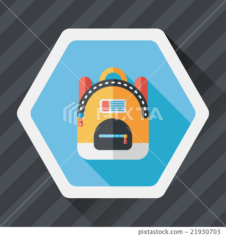 backpack flat icon with long shadow - Stock Illustration [21930703] - PIXTA
