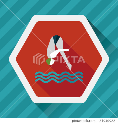 Jump Diving flat icon with long shadow,eps10 Jump Diving flat icon with long shadow,eps10 21930922