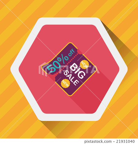 shopping advertising flyers flat icon with long... - Stock Illustration ...