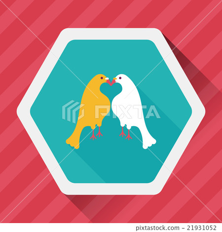 Valentine's Day lover bird flat icon with long shadow,eps10 21931052