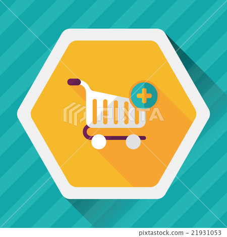 shopping cart flat icon with long shadow,eps10 21931053