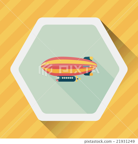 Airship flat icon with long shadow - Stock Illustration [21931249] - PIXTA