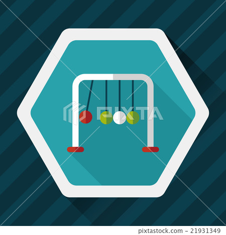 Newton's Cradle flat icon with long shadow,eps10 21931349