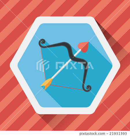 valentine's day Cupid bow and arrow flat icon with long shadow,e valentine's day Cupid bow and arrow flat icon with long shadow,e 21931393