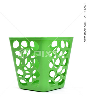 green plastic basket isolated green plastic basket isolated 21933269