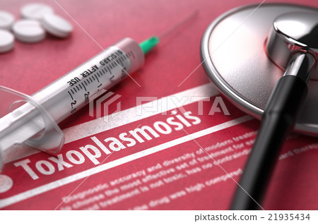 Toxoplasmosis. Medical Concept on Red Background. Toxoplasmosis. Medical Concept on Red Background. 21935434