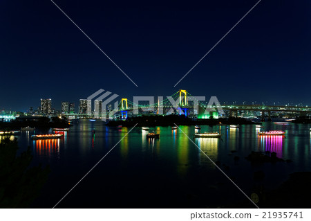 Rainbow Bridge special light up · rainbow color and light of a houseboat Rainbow Bridge special light up · rainbow color and light of a houseboat 21935741