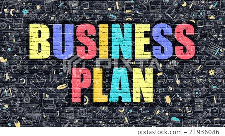Business Plan on Dark Brick Wall. 21936086
