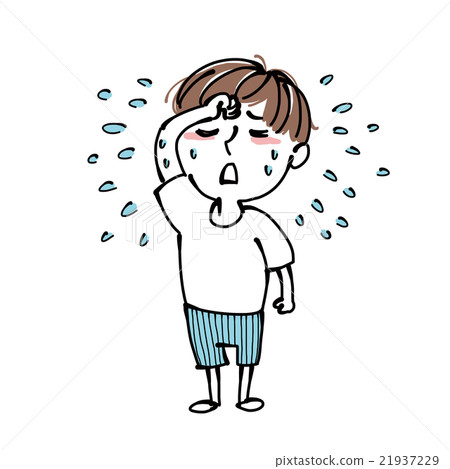 插图素材: 汗水男孩