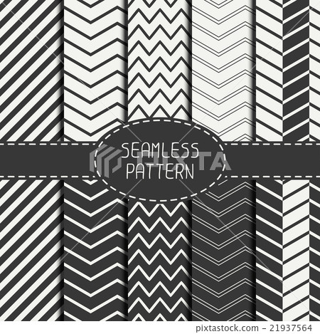 Set of monochrome fashion geometric seamless Set of monochrome fashion geometric seamless 21937564