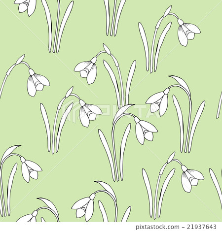 Seamless pattern with snowdrops 21937643
