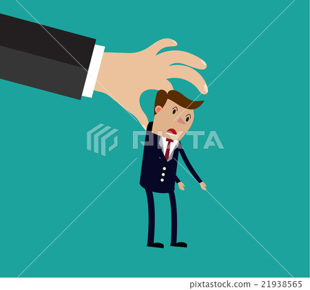 Big hand holding businessman 21938565