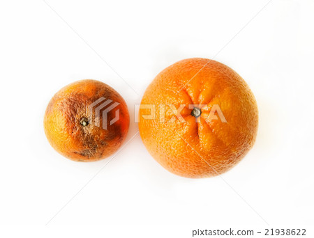 Two oranges - beautiful ripe and ugly rotten Two oranges - beautiful ripe and ugly rotten 21938622