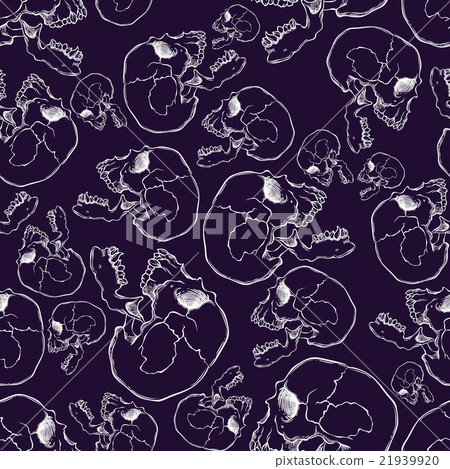 Terrible frightening seamless pattern with skull Terrible frightening seamless pattern with skull 21939920