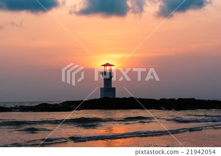 Khao Lak light beacon at sunset, Phang Nga Khao Lak light beacon at sunset, Phang Nga 21942054