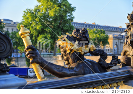 Alexander III bridge in Paris, nymph of Seine Alexander III bridge in Paris, nymph of Seine 21942510