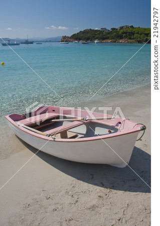 Little pink Boat on Santa Maria Island Little pink Boat on Santa Maria Island 21942797