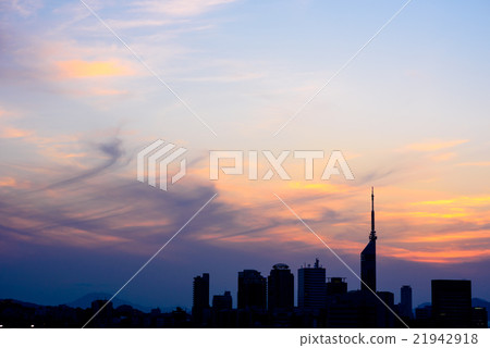 Fukuoka pastel sunset art street in the early age 21942918