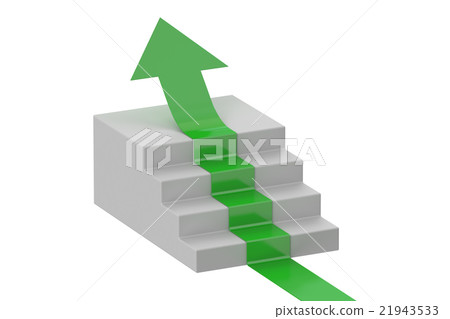 arrow on a staircase, leader concept. 3D rendering 21943533