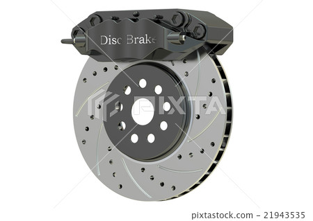 Car disc brake and caliper. 3D rendering 21943535