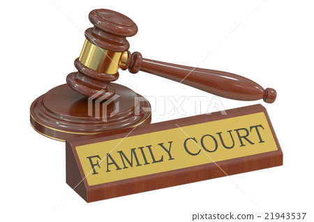 family court concept with gavel. 3D rendering 21943537