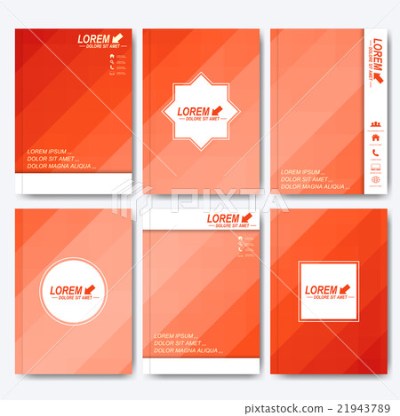 Red set of vector corporate identity template 21943789