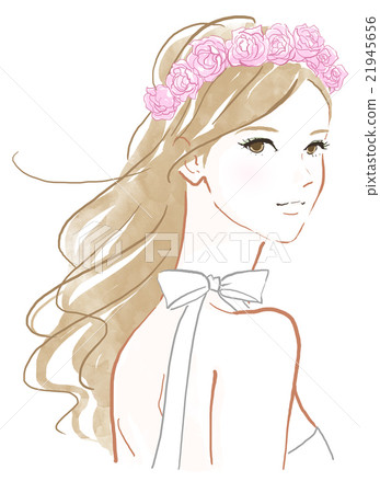 A woman with a rose flower decoration 21945656