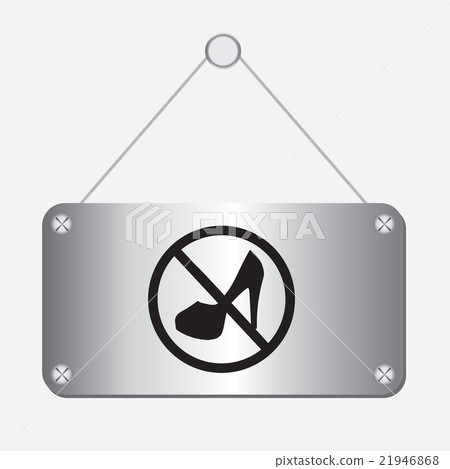 silver metallic no women sign hanging on the wall silver metallic no women sign hanging on the wall 21946868