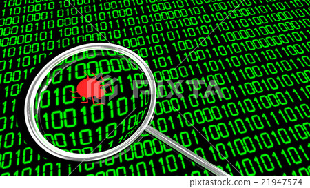 Magnifier glass find bug concept Magnifier glass find bug concept 21947574