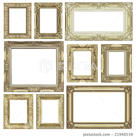 Set of golden vintage frame isolated on white Set of golden vintage frame isolated on white 21948539