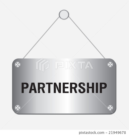 silver metallic partnership sign silver metallic partnership sign 21949678