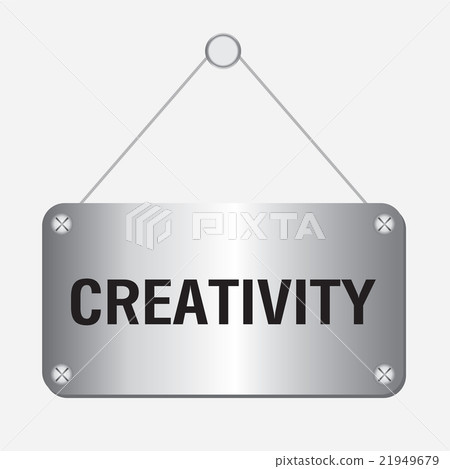 silver metallic creativity sign  21949679