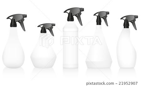 Spray Bottles Variations Set Blank White 21952907