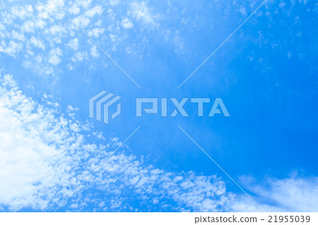 Spring sky White clouds and blue sky Background material Copy space Character space Cumulus cloud image 21955039