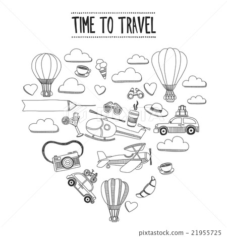 Hand drawn images Travel and transportation 21955725
