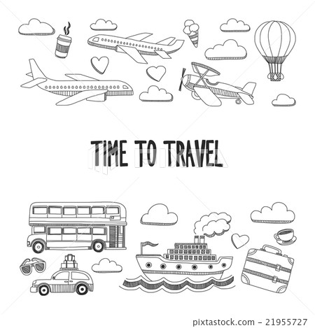 Hand drawn images Travel and transportation 21955727