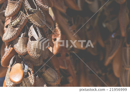 Traditional leather shoes, Skopje, Macedonia. Traditional leather shoes, Skopje, Macedonia. 21956999