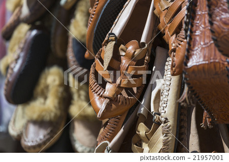 Traditional leather shoes, Skopje, Macedonia. Traditional leather shoes, Skopje, Macedonia. 21957001