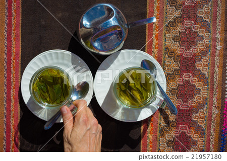 Coca leaves tea known as "Mate de Coca" Coca leaves tea known as "Mate de Coca" 21957180