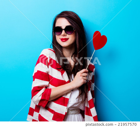 portrait of the young woman with toy portrait of the young woman with toy 21957570
