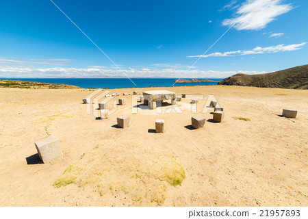 Inca's sacrifice table on Island of the Sun, Bolivia Inca's sacrifice table on Island of the Sun, Bolivia 21957893